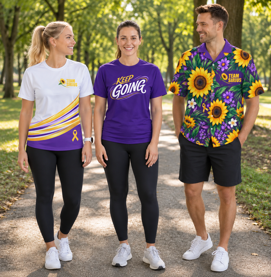 Select Your Shirt Size to Register for Cure Sarcoma Walk